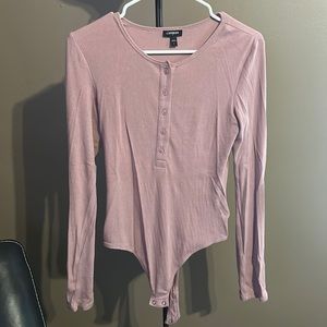 Express long sleeve pink body suit size S